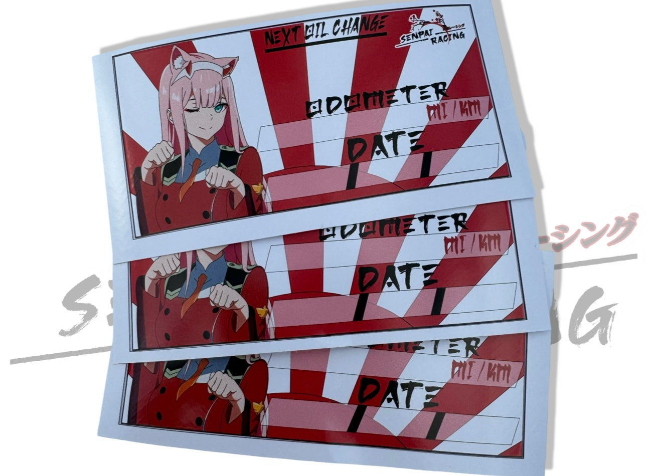 ZeroTwo oil change sticker